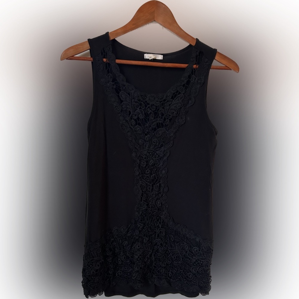 Maurice’s Black Tank with Lace Detail